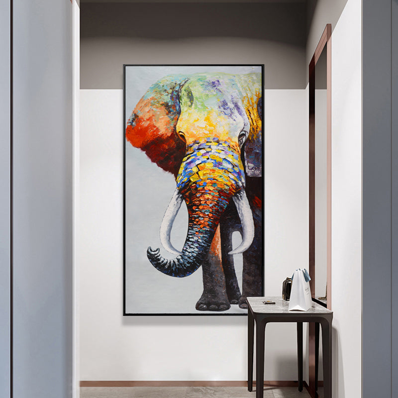 Abstract Elephant Oil Painting Canvas Animal Wall Home Living Room Decor PearlNestDecor.com
