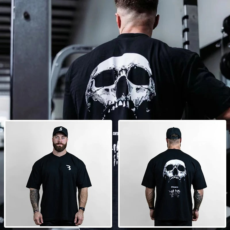 2024 Men's Oversized Cotton Gym Fitness T-shirt Pi-Mart