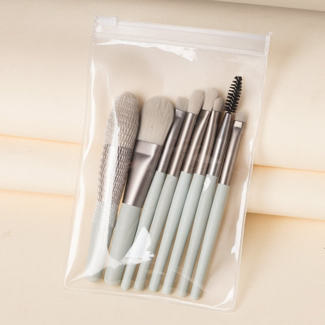 Travel Portable 8 Mini Makeup Brush Beauty Set CJD2