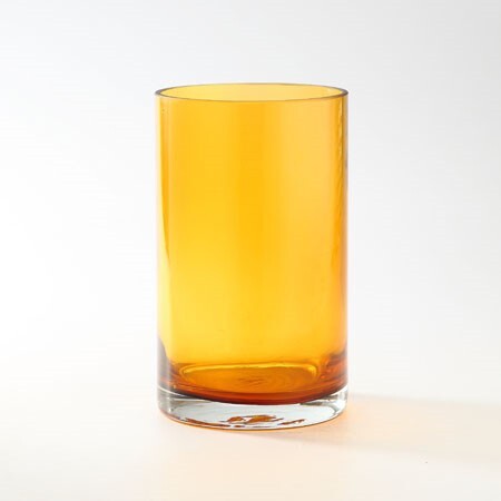 Amber Mouth Blown Bubble Glass Thick Walled Cylinder Vase LuxuryLifeWay Online Store