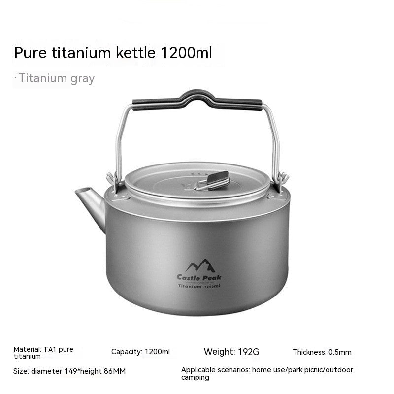 Outdoor Titanium Kettle Boiling Water Camping Household PearlNestDecor.com