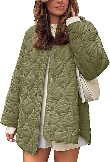 European And American Style Chic String Decoration Simple Solid Color Round Neck Loose Cotton Coat LadyShow.Store