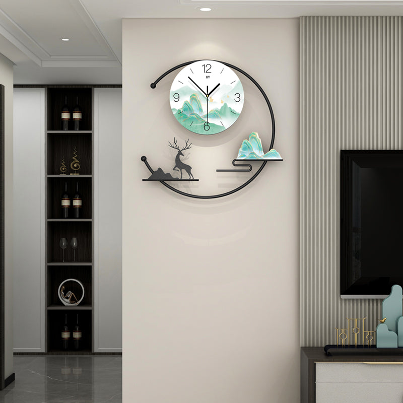 Modern Mountain Deer Wall Clock Artistic Living Room Home Decor PearlNestDecor.com
