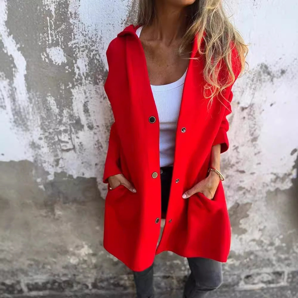 Cross-Border European And American 2026 Autumn And Winter New Fashion Long-Sleeve Solid Color Jacket For Women, Popular On Amazon And Aliexpress NorixaFashion.com