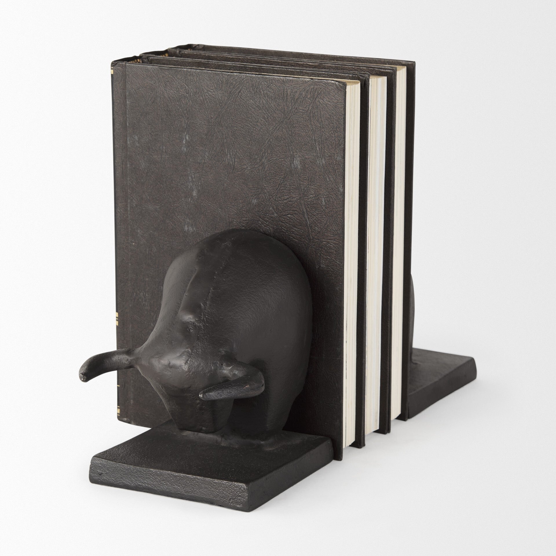 Black Cast Aluminum Raging Bull Bookends LuxuryLifeWay Online Store