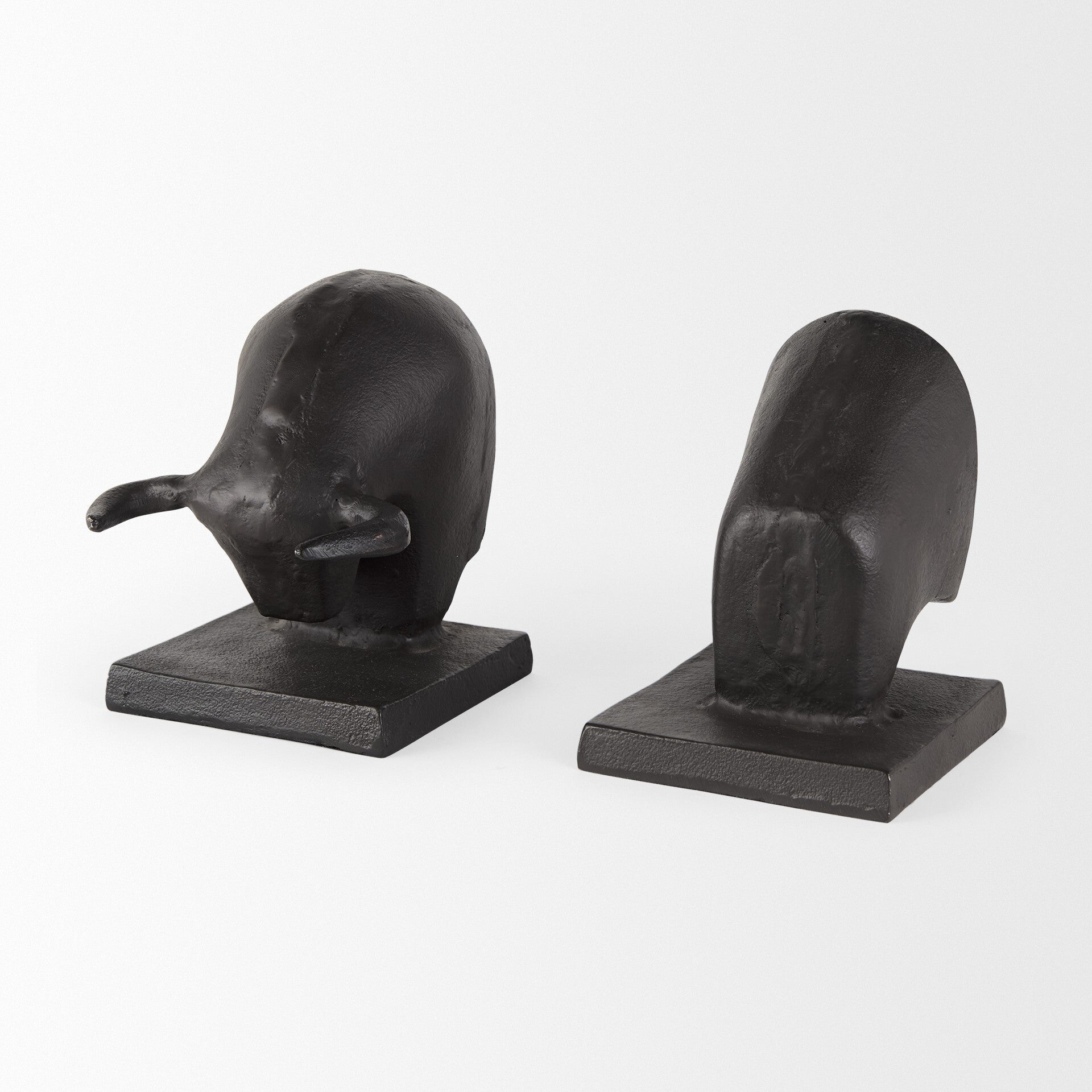 Black Cast Aluminum Raging Bull Bookends LuxuryLifeWay Online Store
