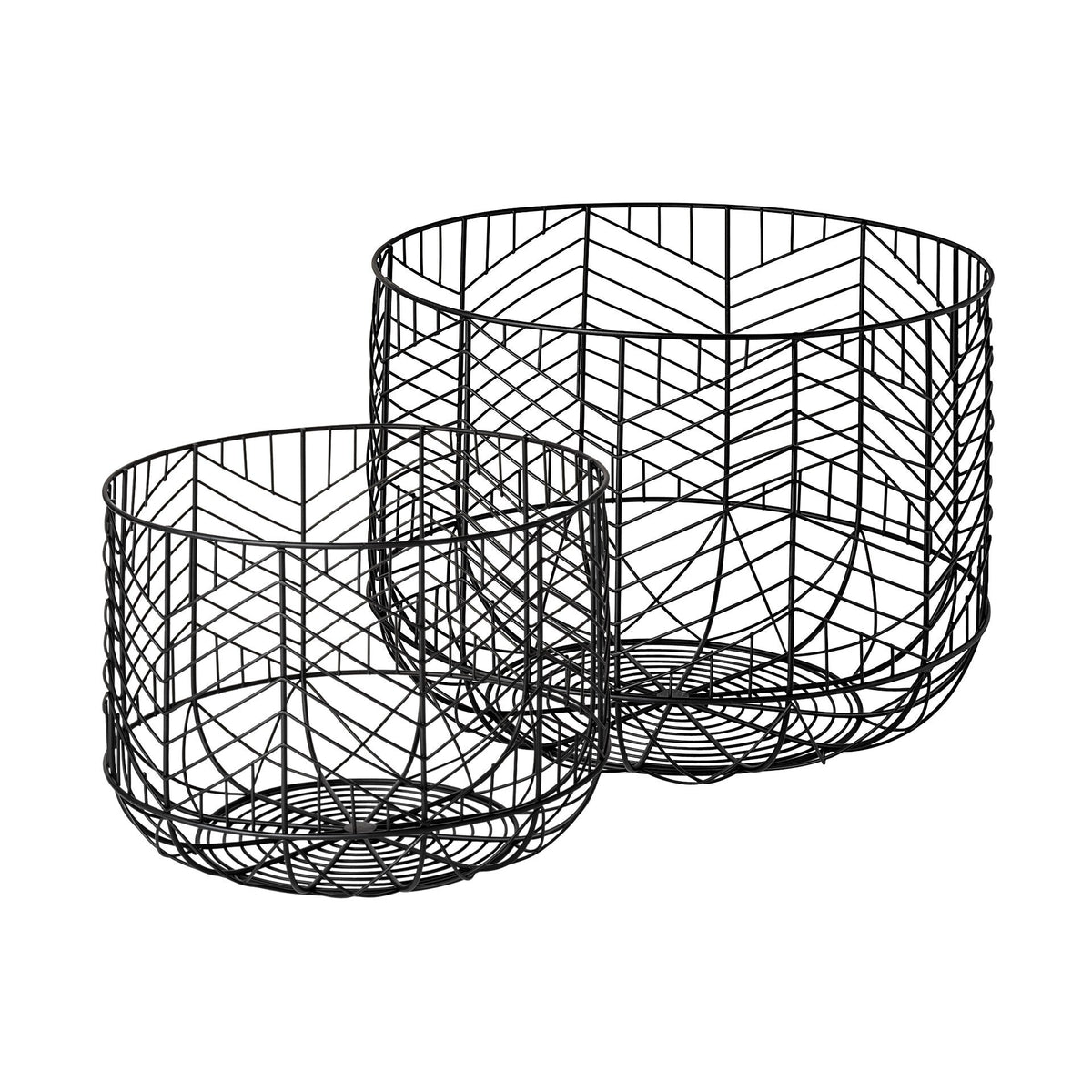 Set Of Two Black Metal Wire Chevron Bowls LuxuryLifeWay Online Store