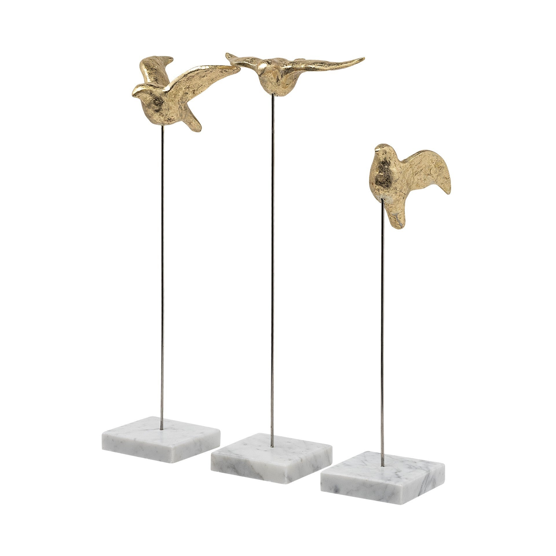Set Of Three Gold Bird Sculptures LuxuryLifeWay Online Store