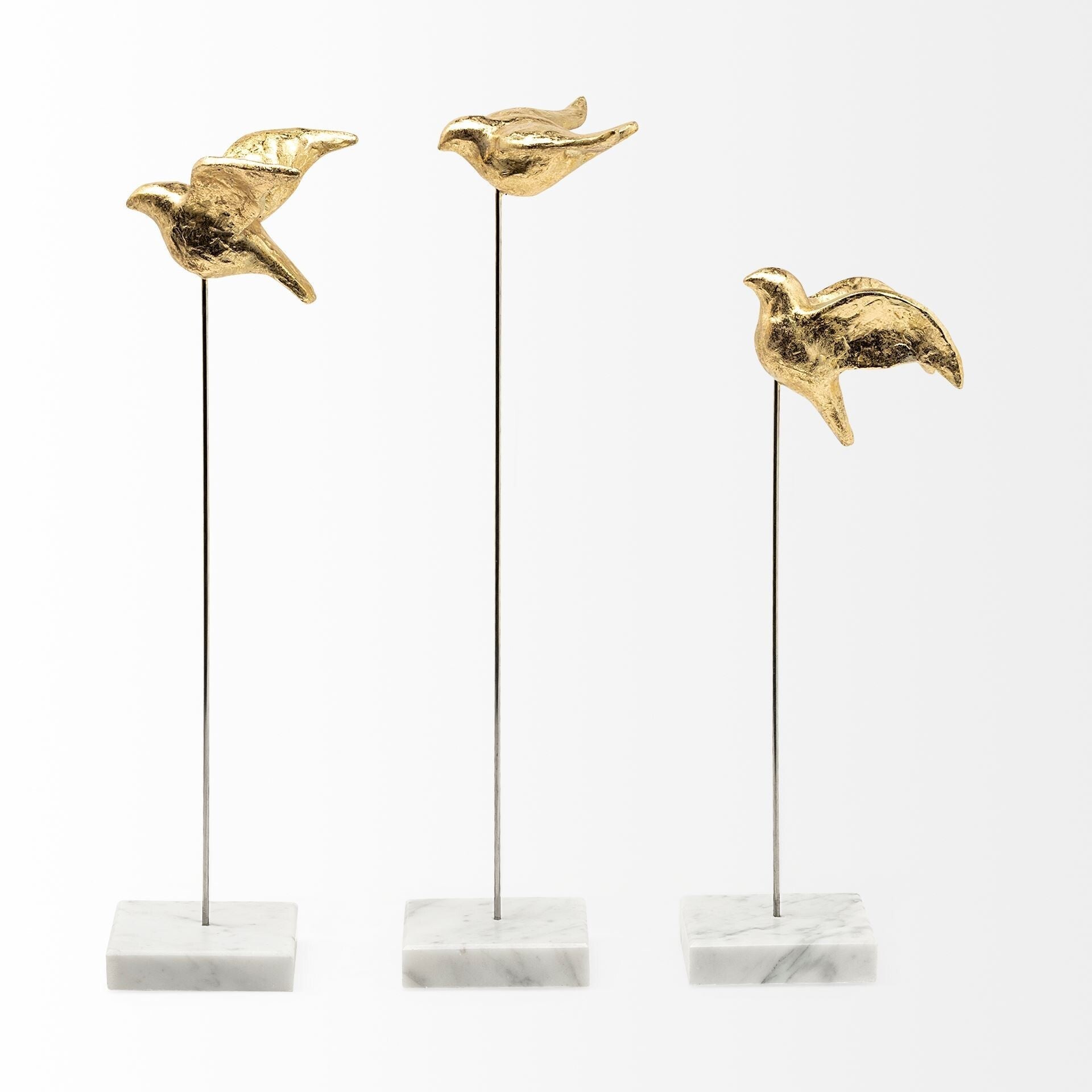 Set Of Three Gold Bird Sculptures LuxuryLifeWay Online Store