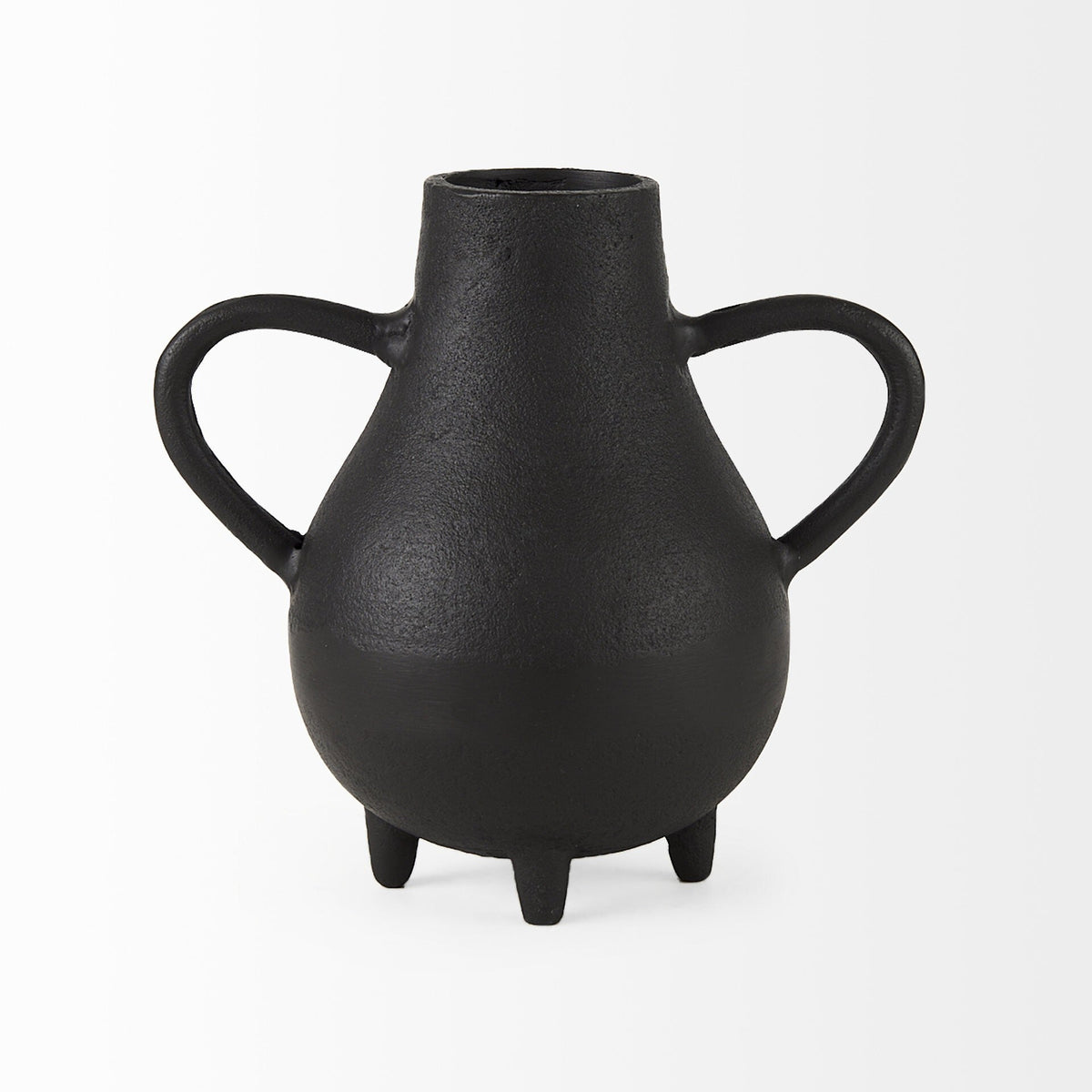 Black Matte Metal Two Handle Vase LuxuryLifeWay Online Store