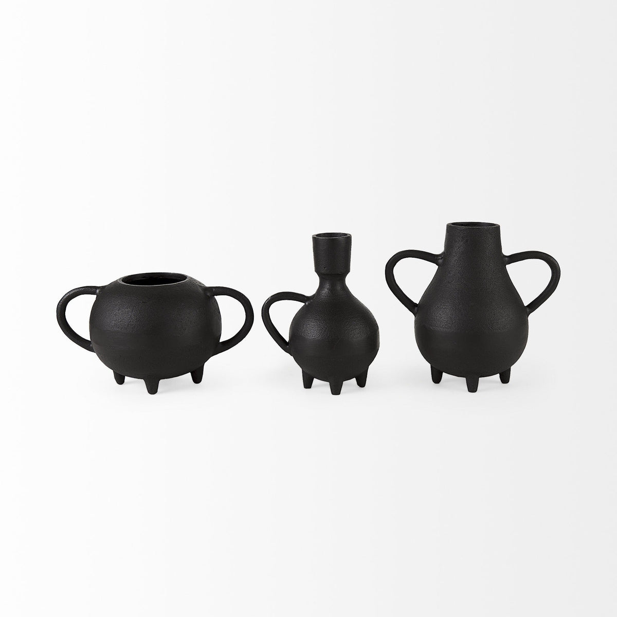 Black Matte Metal Two Handle Vase LuxuryLifeWay Online Store