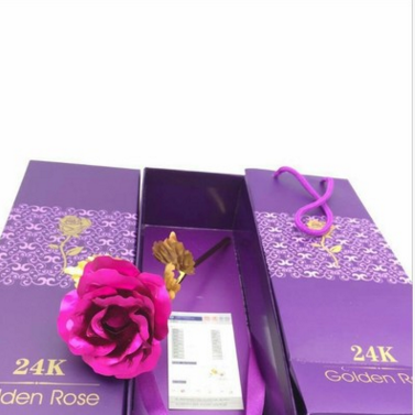 24K Gold Foil Purple Rose - Mother's Day Gift LadyShow.Store