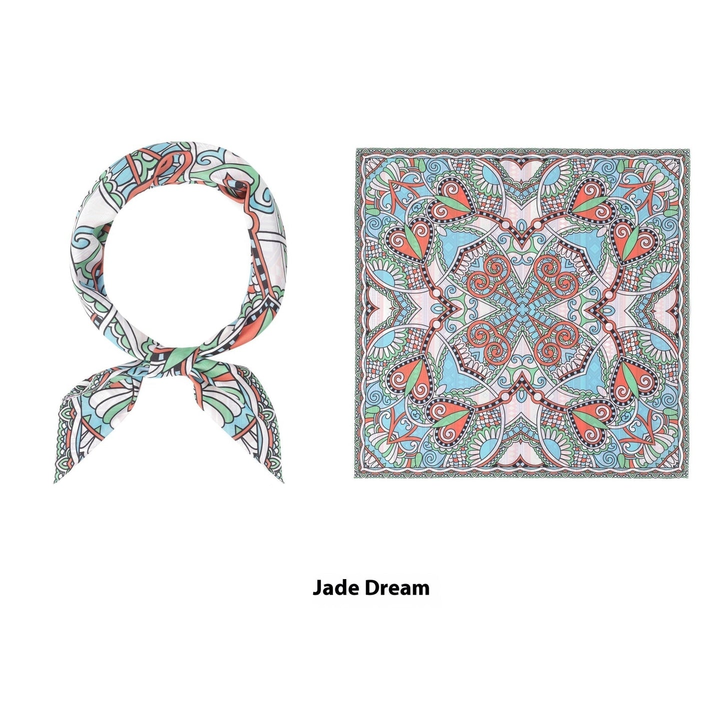 Elegant Printed Silk Square Scarf NorixaFashion.com