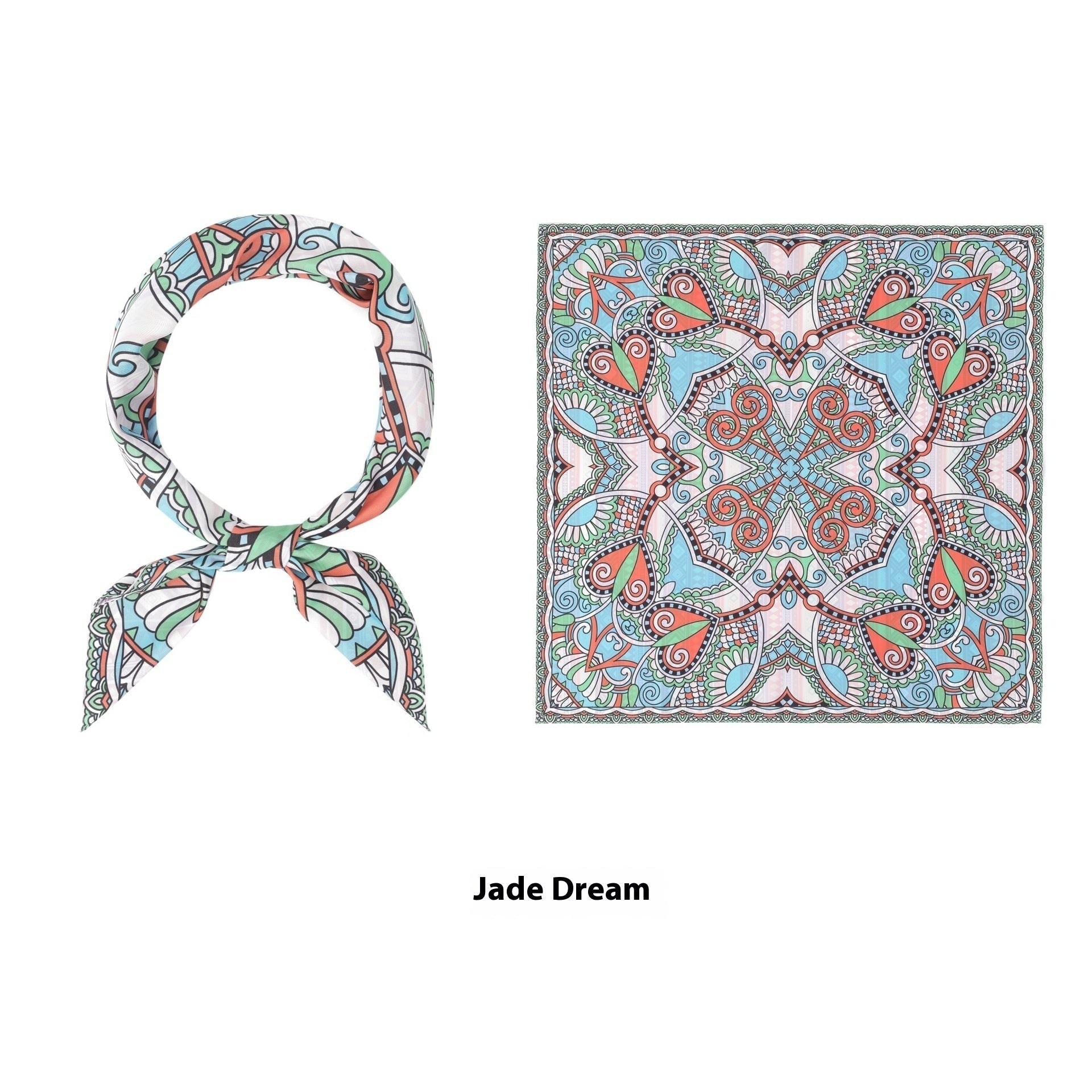 Elegant Printed Silk Square Scarf NorixaFashion.com