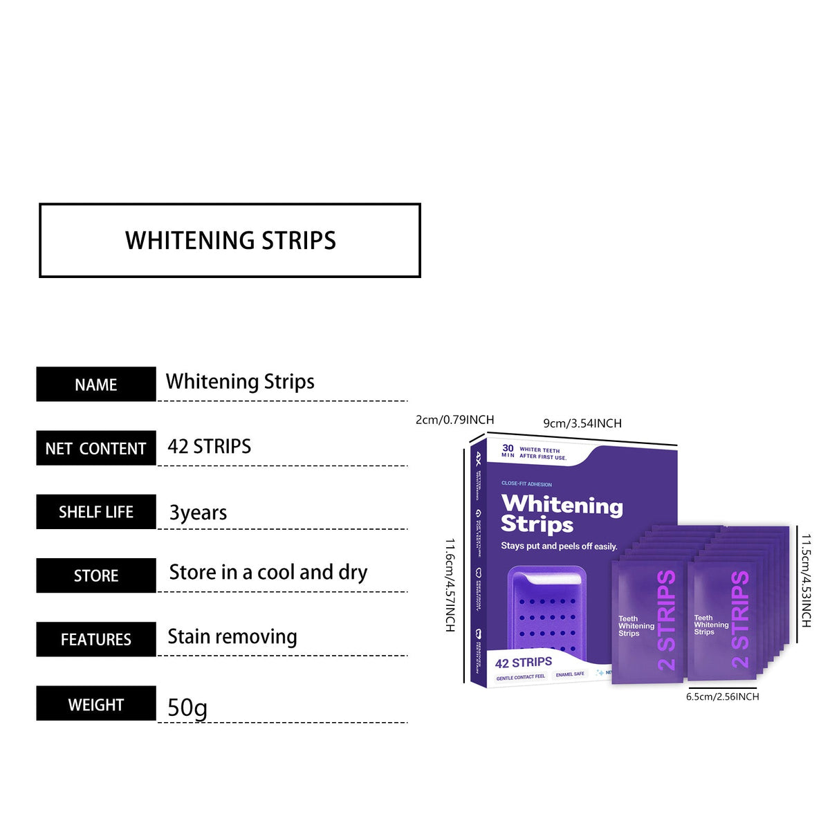 Purple Whitening Toothpaste 21pcs 1box Tri Light Beauty