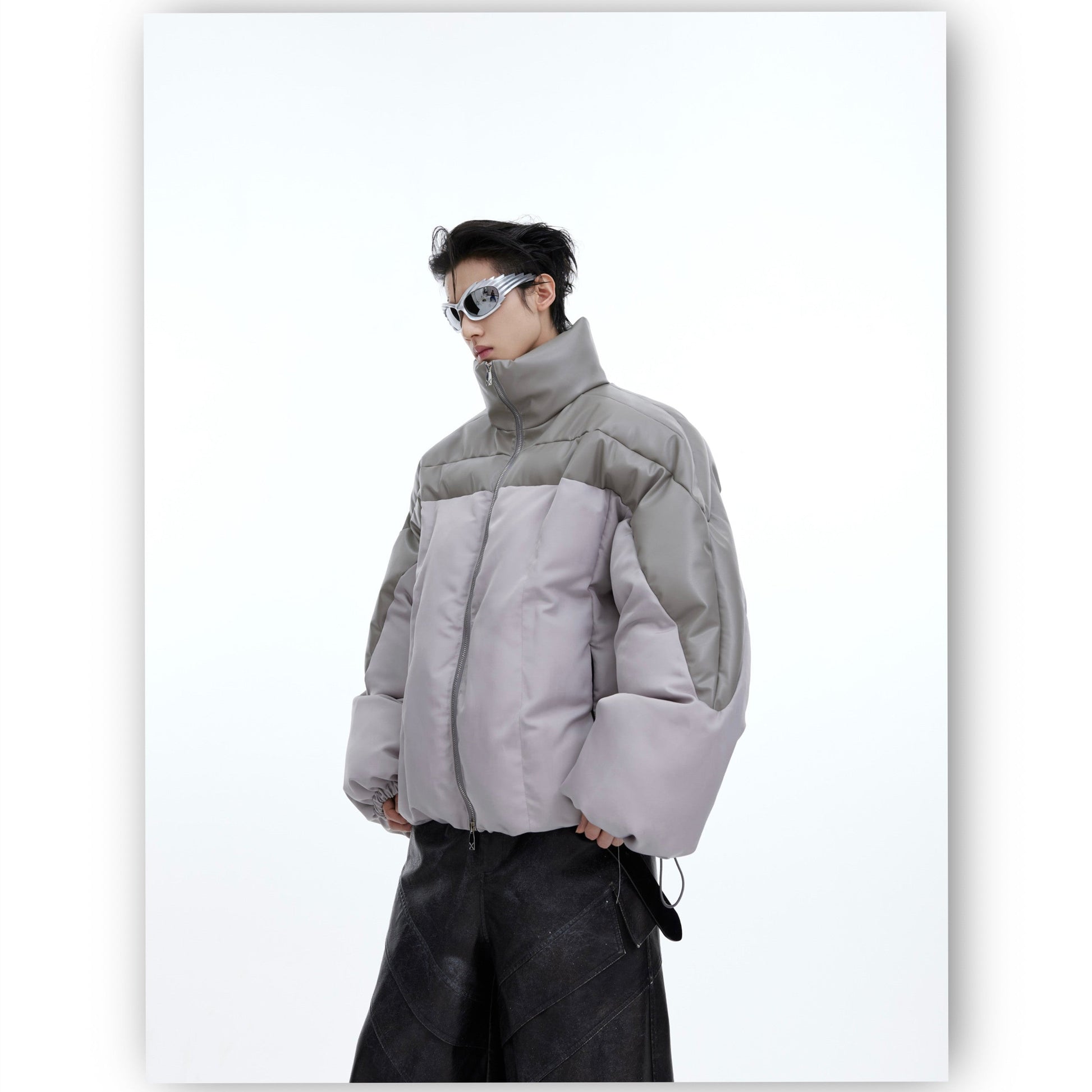 Flowing Light Thickened Three-dimensional Splicing Design Cotton Jacket LuxuryLifeWay Online Store
