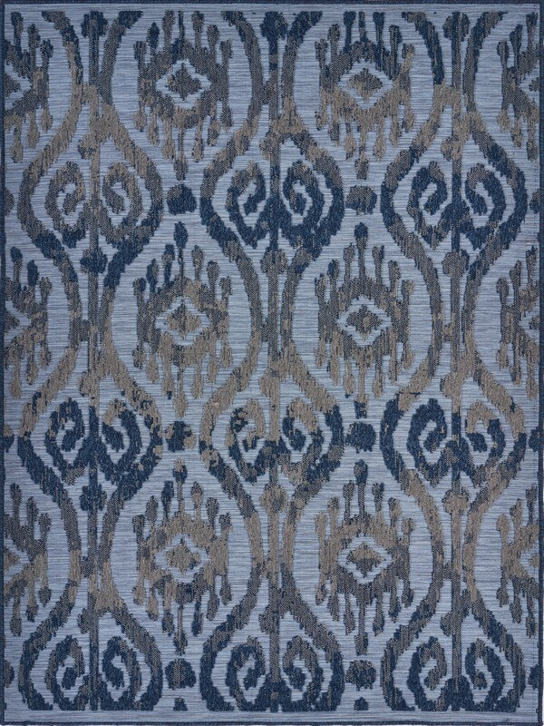 5' X 7' Blue And Yellow Indoor Outdoor Area Rug LuxuryLifeWay Online Store