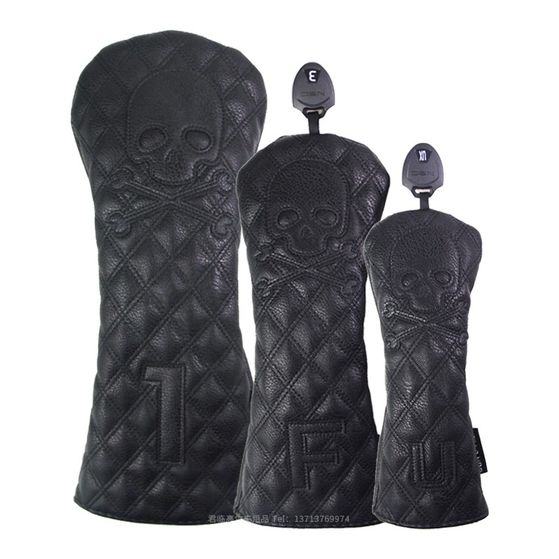 Black PU Leather Golf Club Headcovers Pi-Mart