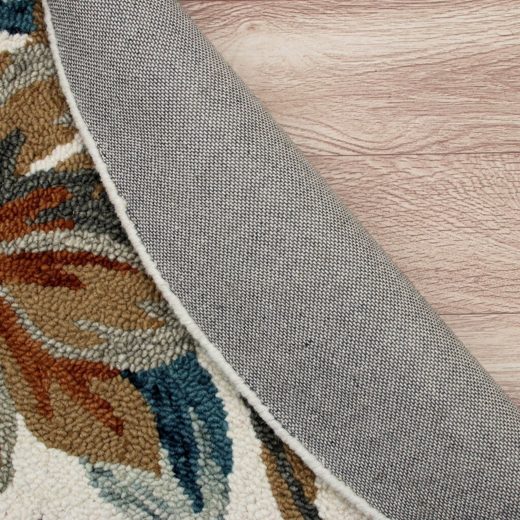 4' Round Blue and White Tropical Area Rug LuxuryLifeWay Online Store