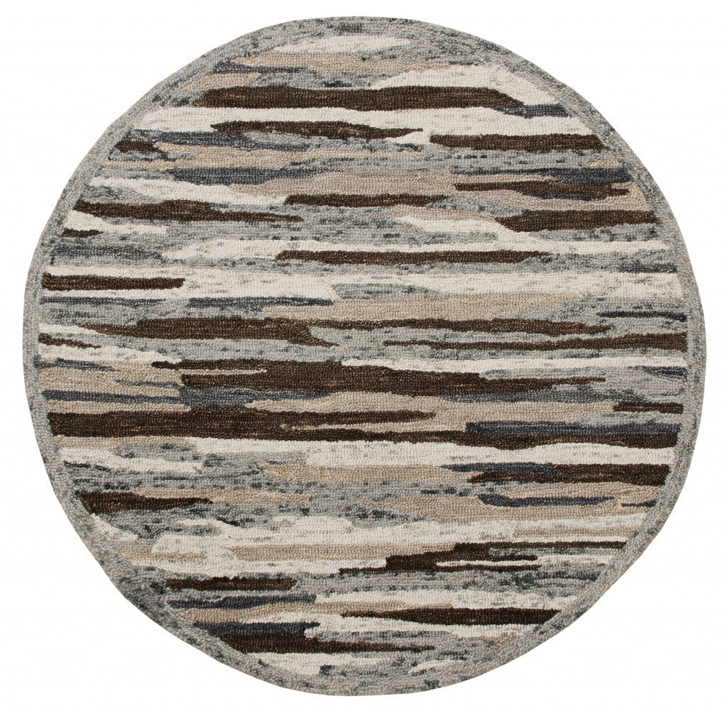 4' Round Brown and Gray Camouflage Area Rug LuxuryLifeWay Online Store
