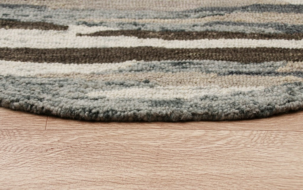 4' Round Brown and Gray Camouflage Area Rug LuxuryLifeWay Online Store