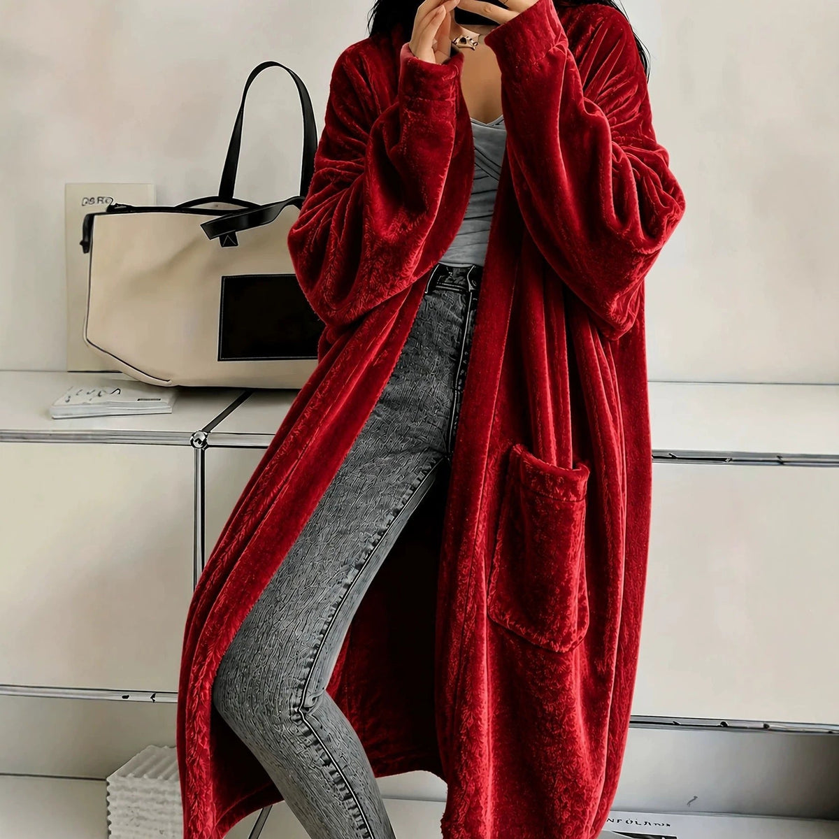 2026 European And American Women's Clothing Amazon Independent Site Velvet Long-Sleeve Fashion Casual Coat Cape Jacket NorixaFashion.com