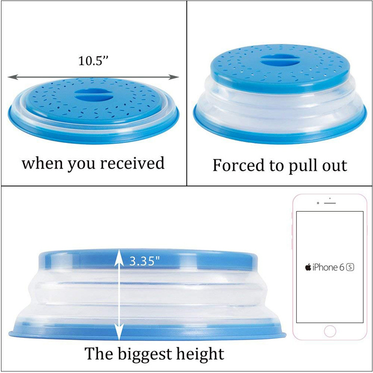 Collapsible High-Temperature Microwave Splash Cover Pi-Mart