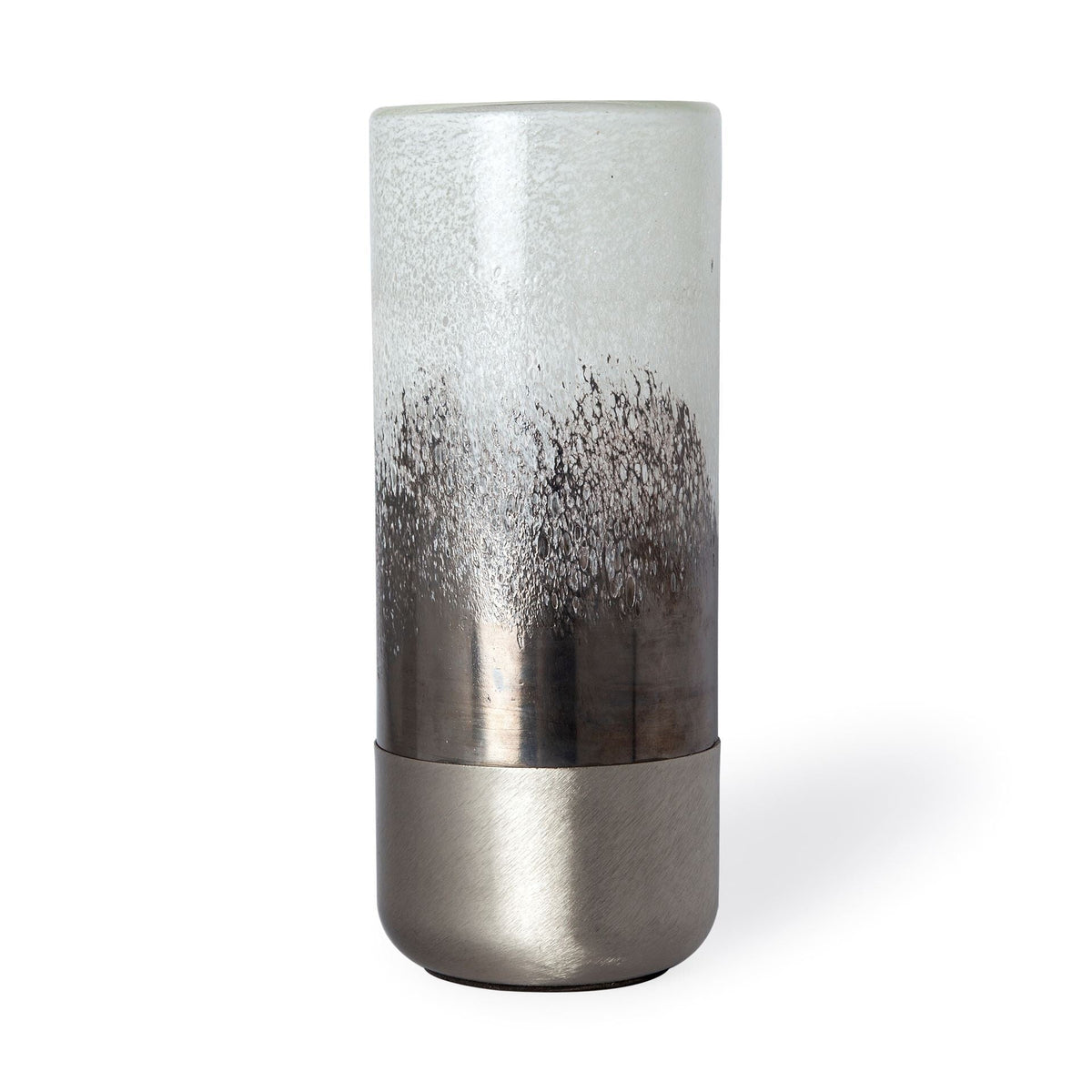 13" Brushed Silver Glass Vase LuxuryLifeWay Online Store