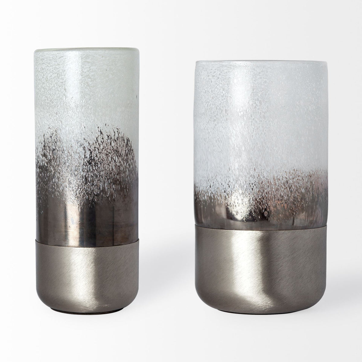 13" Brushed Silver Glass Vase LuxuryLifeWay Online Store