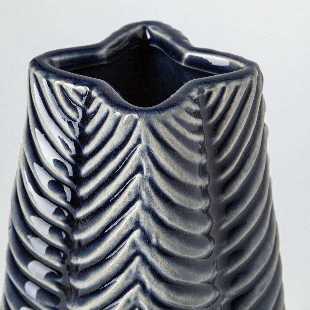 Jumbo Prussian Blue and Silver Patterned Star Vase LuxuryLifeWay Online Store