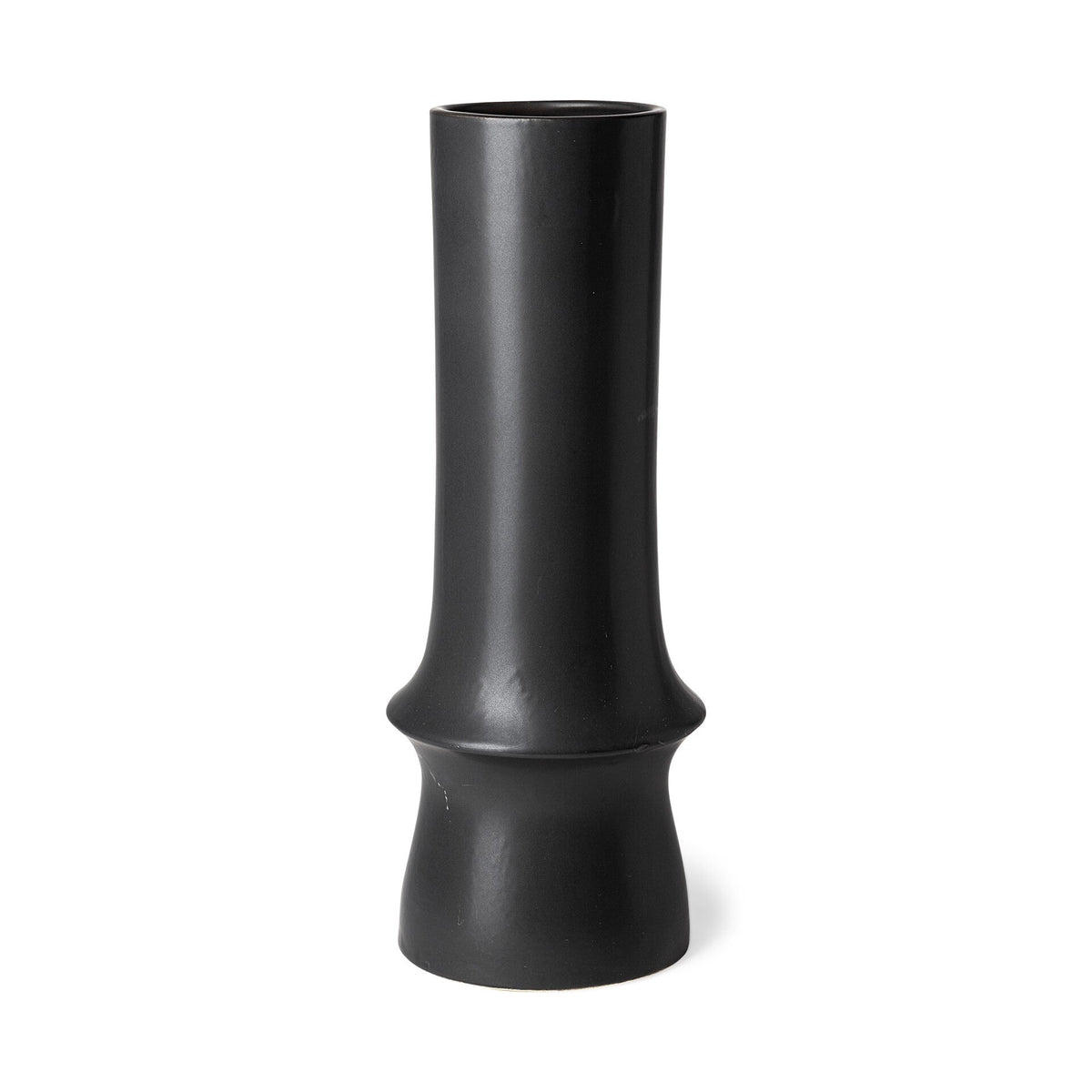 17" Matte Black Contempo Deco Ceramic Vase LuxuryLifeWay Online Store