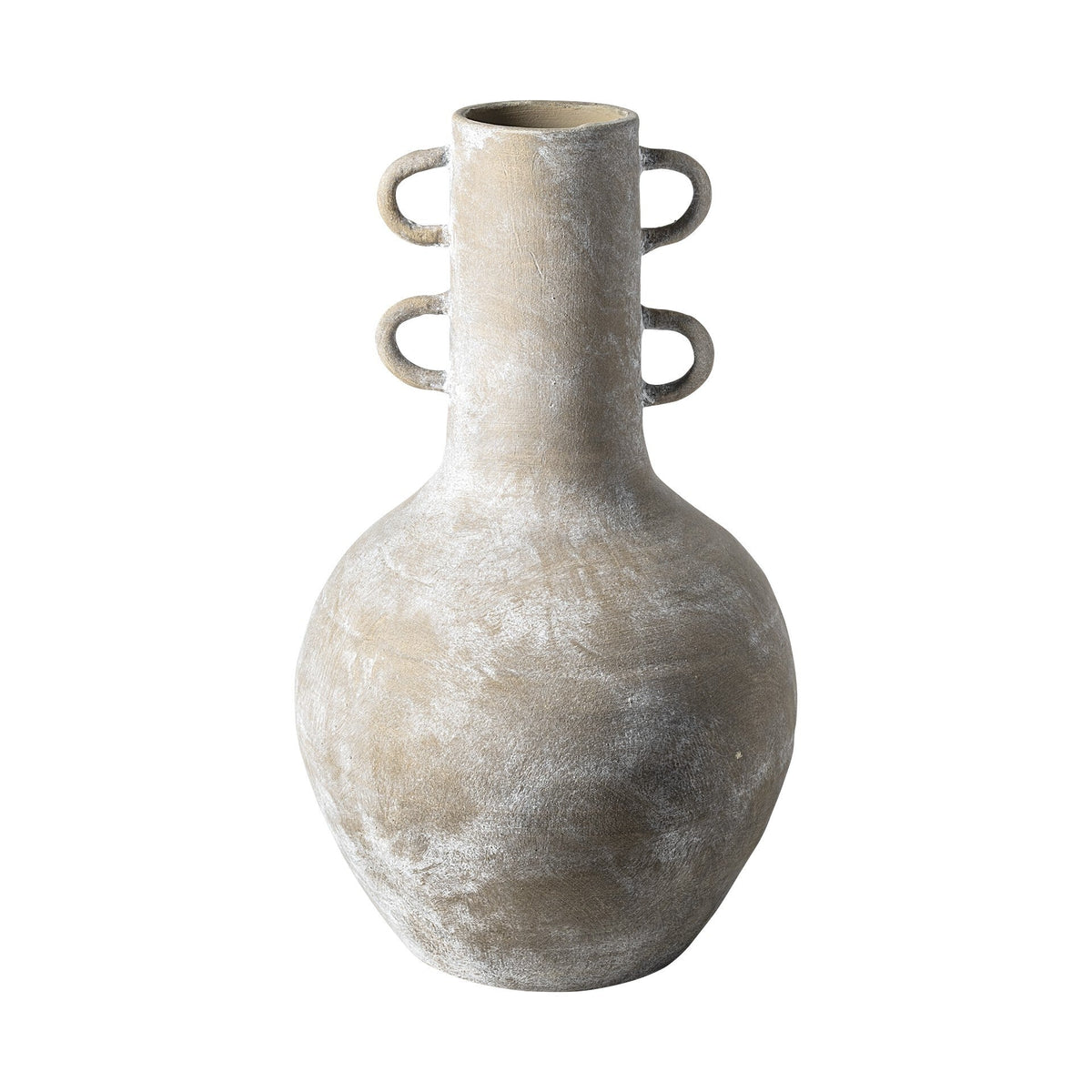 Rustic Whitewash Brown Double Handle Ceramic Vase LuxuryLifeWay Online Store