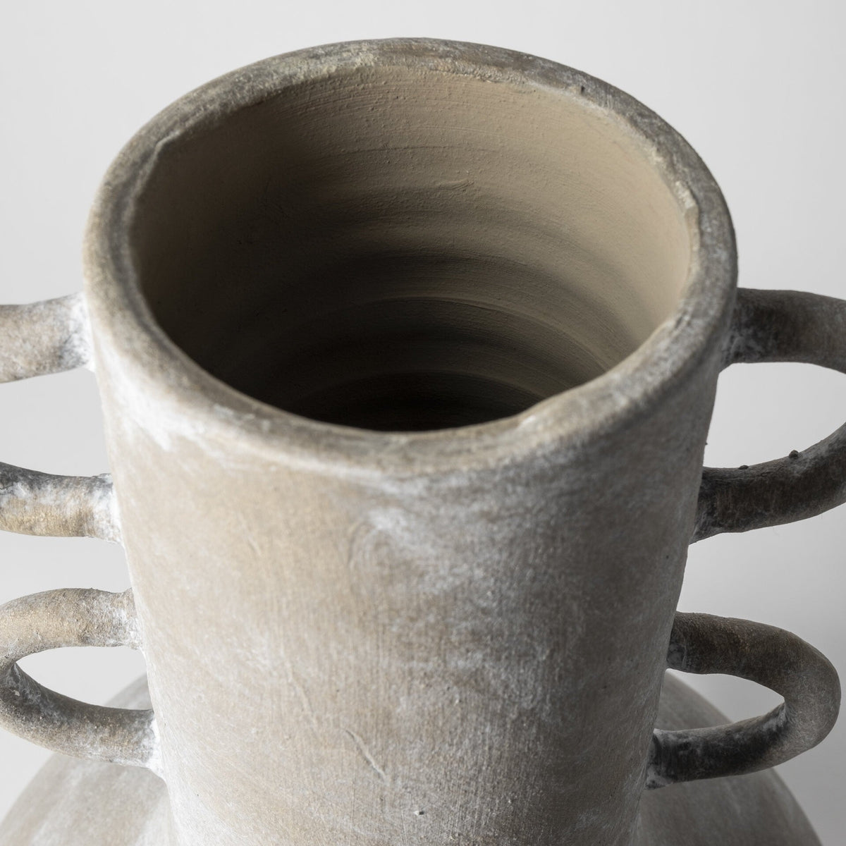 Rustic Whitewash Brown Double Handle Ceramic Vase LuxuryLifeWay Online Store