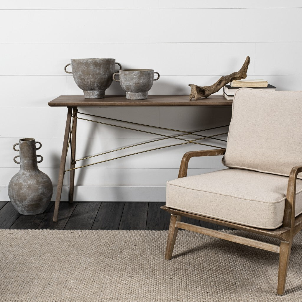 Rustic Whitewash Brown Double Handle Ceramic Vase LuxuryLifeWay Online Store