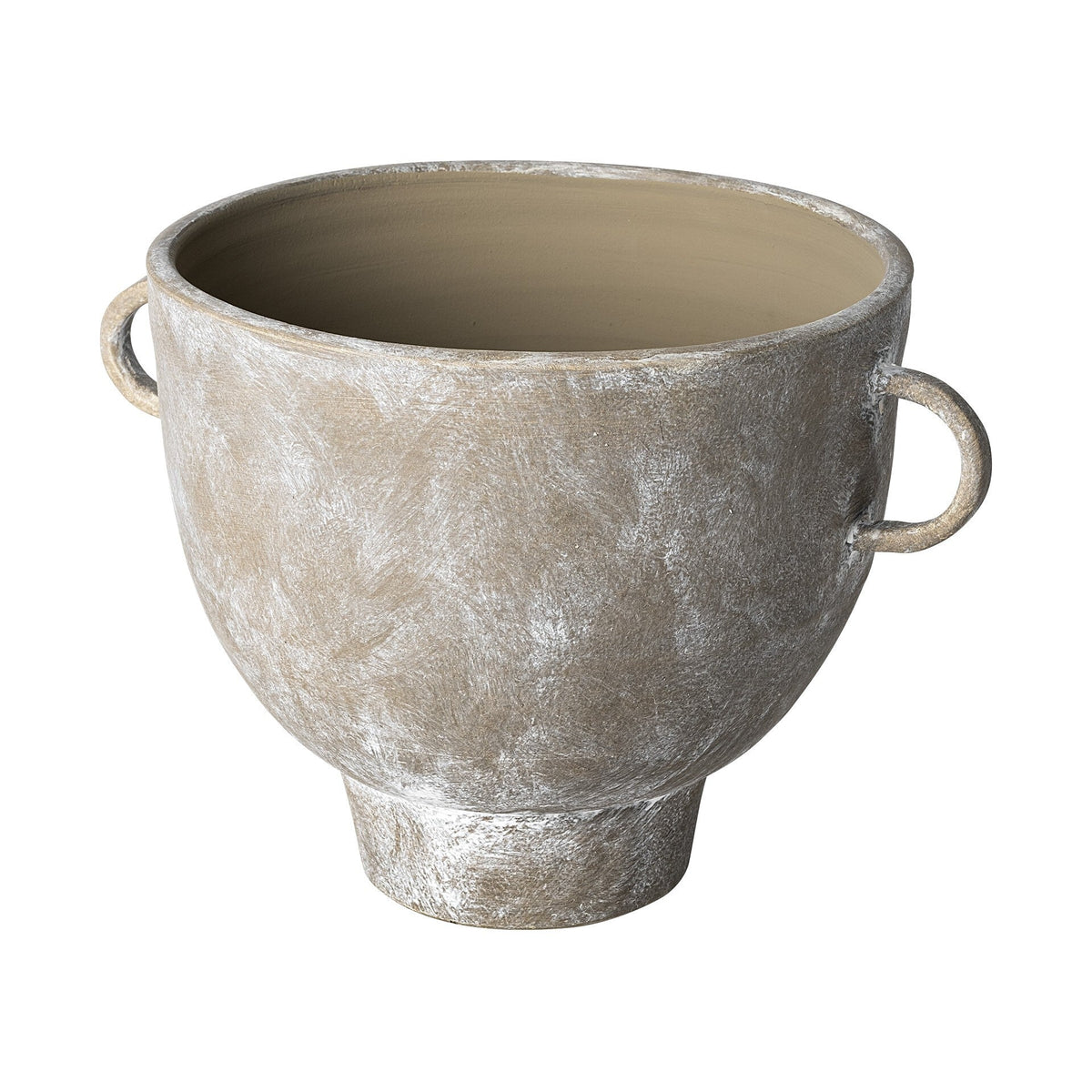 10" Rustic Organic Finish Whitewash Brown Ceramic Vase LuxuryLifeWay Online Store