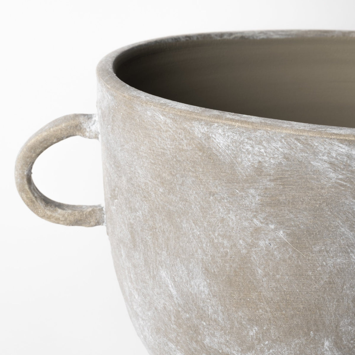 10" Rustic Organic Finish Whitewash Brown Ceramic Vase LuxuryLifeWay Online Store
