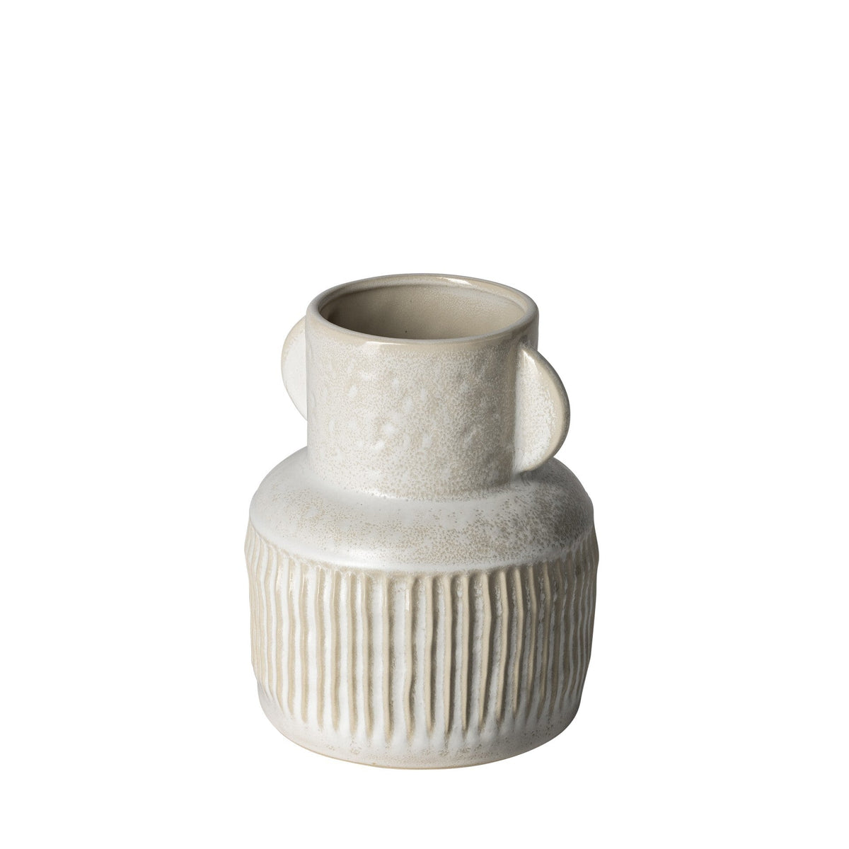 8" Whitewash Handled Textured Ceramic Vase LuxuryLifeWay Online Store