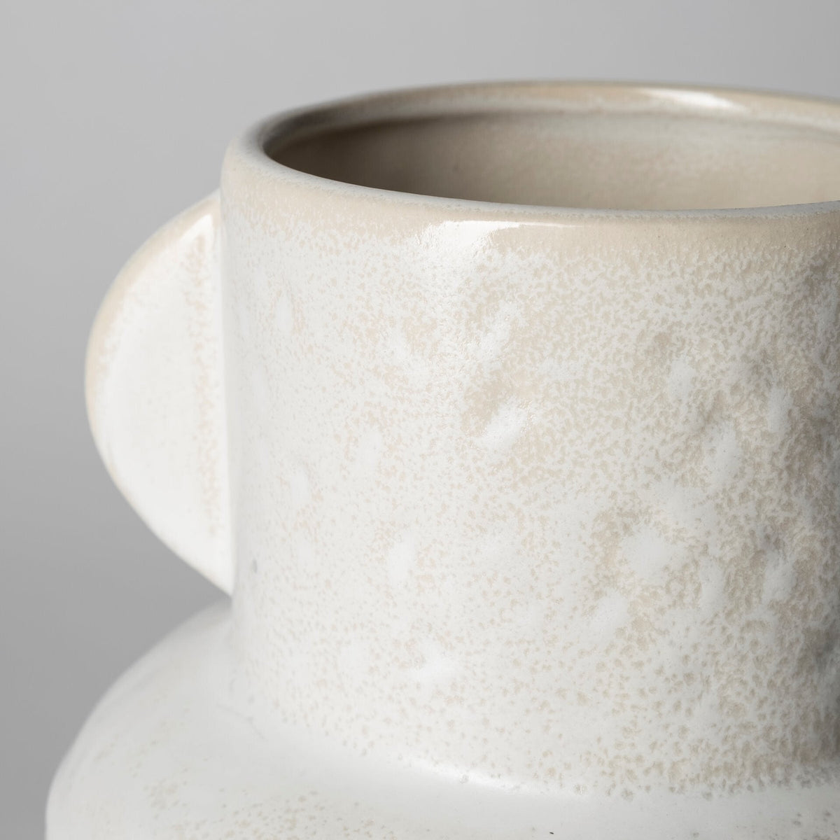 8" Whitewash Handled Textured Ceramic Vase LuxuryLifeWay Online Store