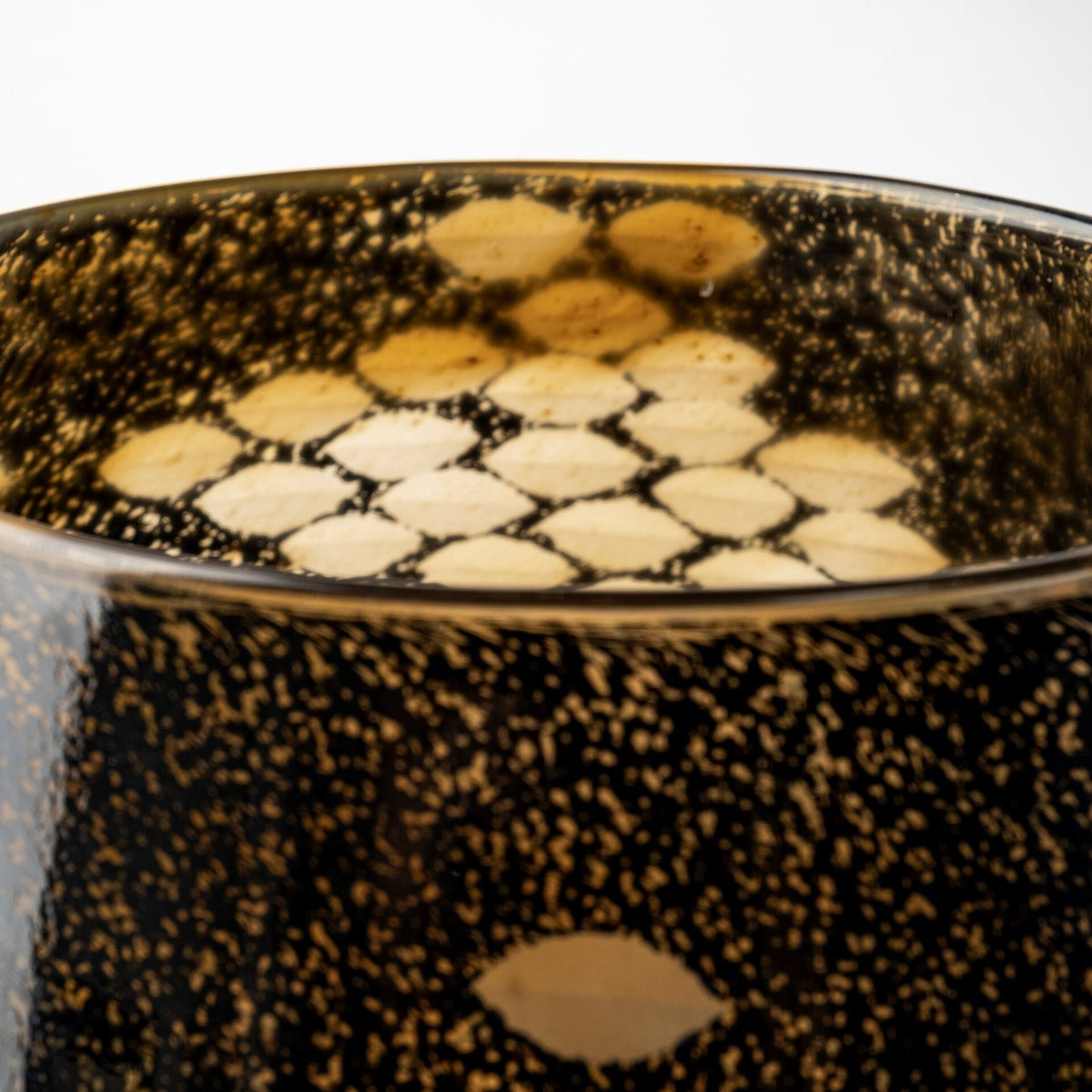 6" Black and Gold Artisan Bubble Glass Vase LuxuryLifeWay Online Store