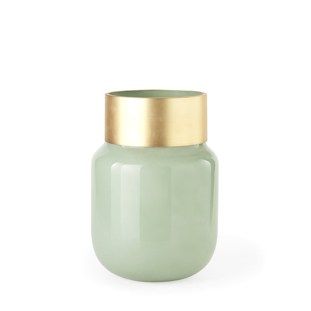 12" Smokey Green and Glass Rounded Oval Vase LuxuryLifeWay Online Store