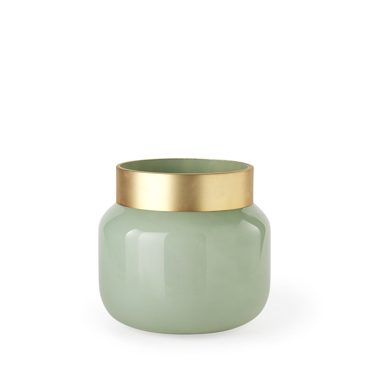 10" Smokey Green and Glass Rounded Square Vase LuxuryLifeWay Online Store