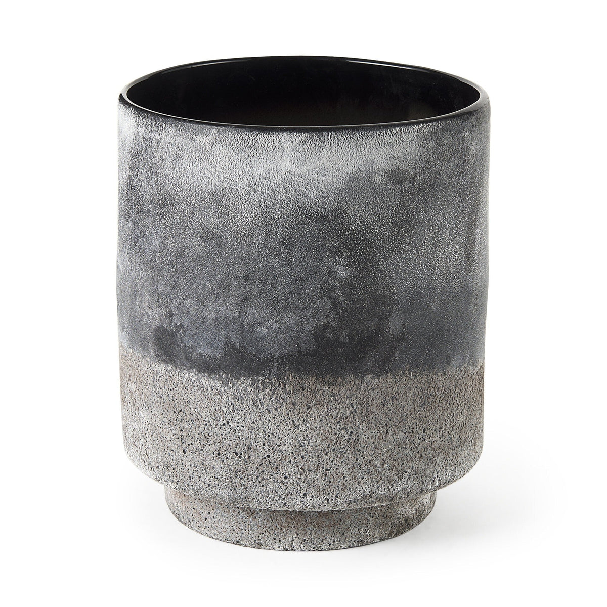 9" Black Brown and Gray Ombre Textured Ceramic Vase LuxuryLifeWay Online Store