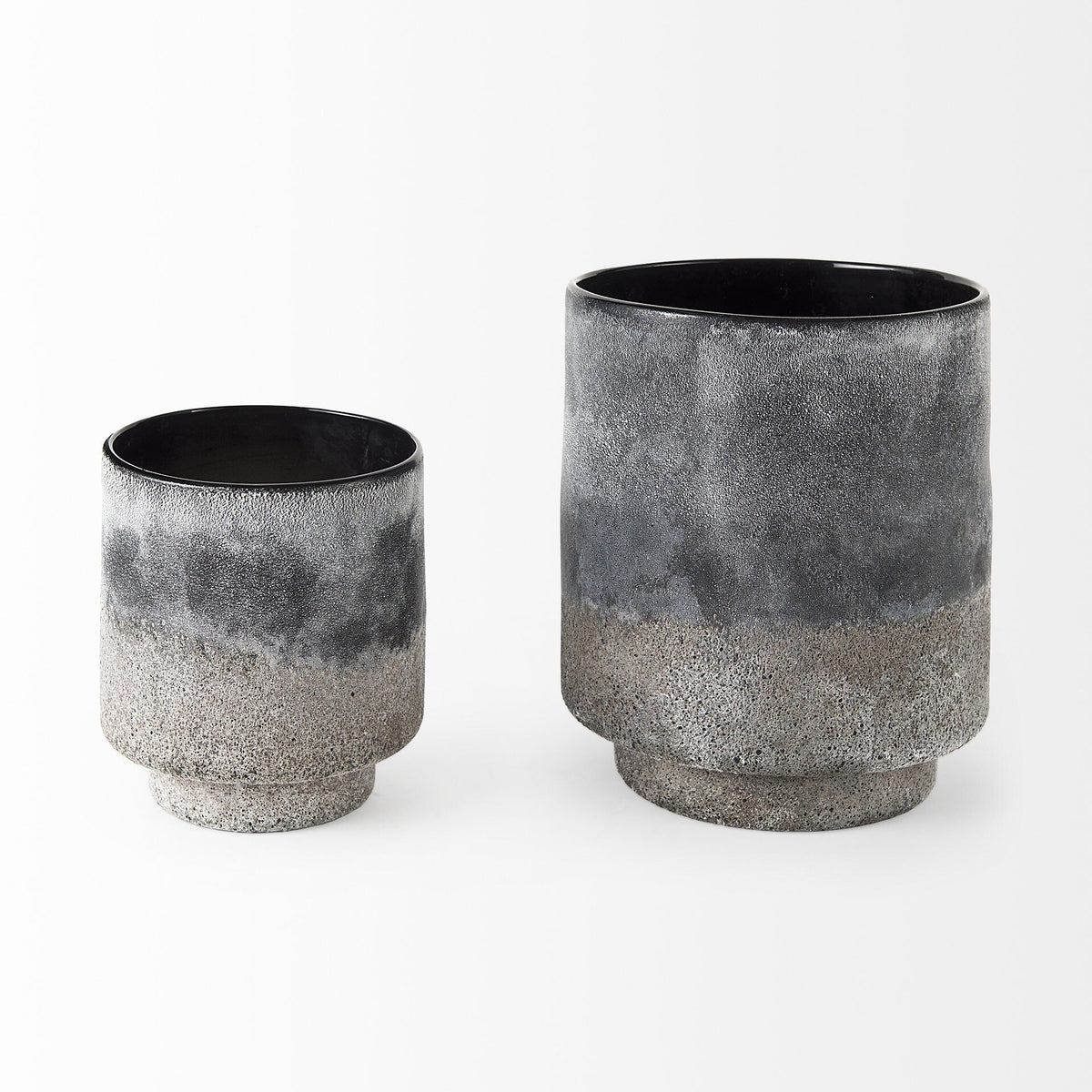 9" Black Brown and Gray Ombre Textured Ceramic Vase LuxuryLifeWay Online Store
