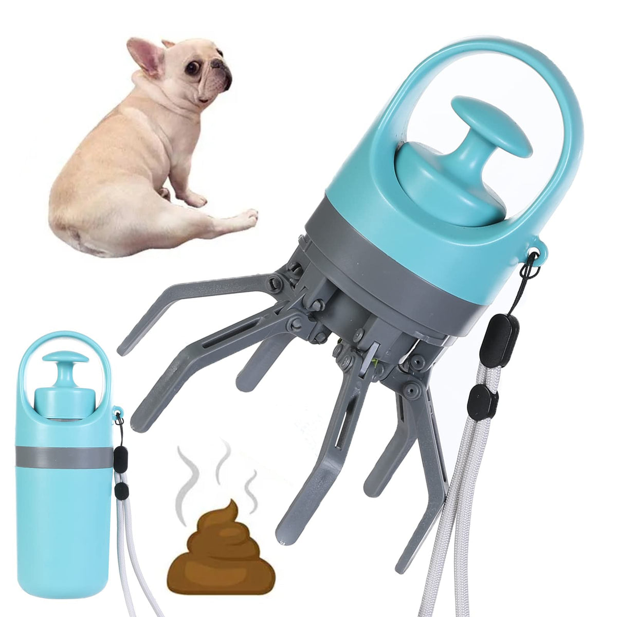 Portable Lightweight Dog Pooper Scooper With Built-in Poop Bag Dispenser Eight-claw Shovel For Pet Toilet Picker Pet Products Pets Fashion