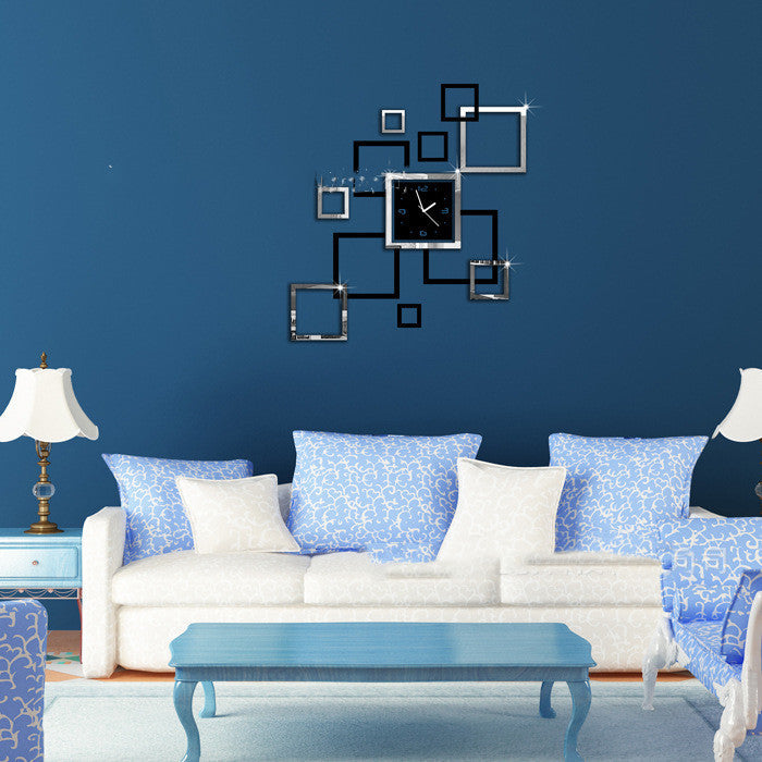 Creative DIY Personality Wall Clock Square Combination Clock PearlNestDecor.com