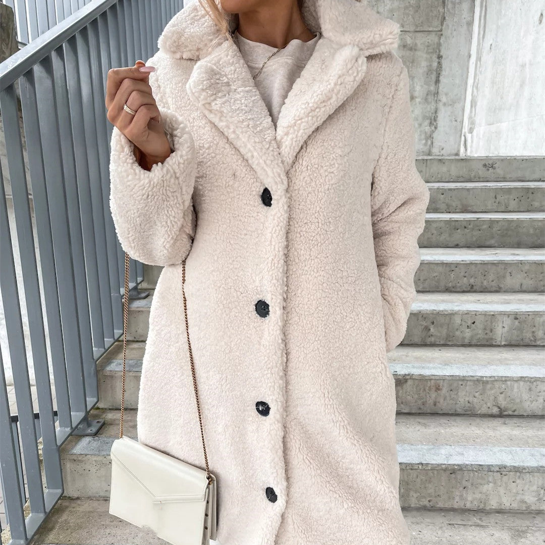 Women's Long-sleeved Lapel Plush Jacket Top LadyShow.Store