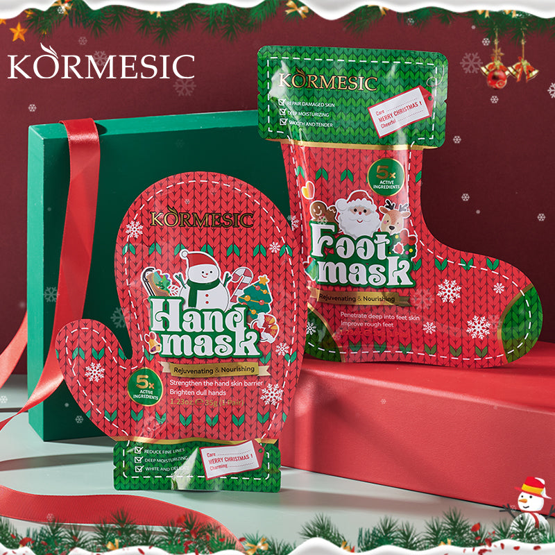 KORMESIC Skin Nourishing Hand Mask Christmas Hand And Foot Mask GB  For Foreign Trade Only 35g Tri Light Beauty