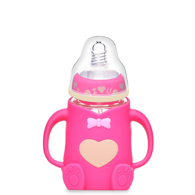 Silicone Glass Baby Bottle with Anti-Drop Design LuxuryLifeWay Online Store
