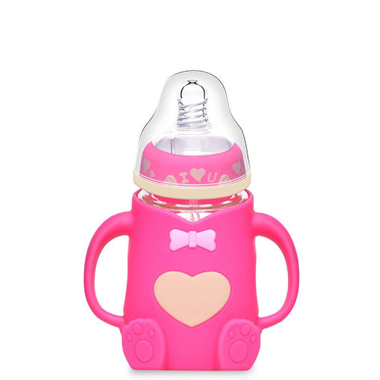 Silicone Glass Baby Bottle with Anti-Drop Design LuxuryLifeWay Online Store
