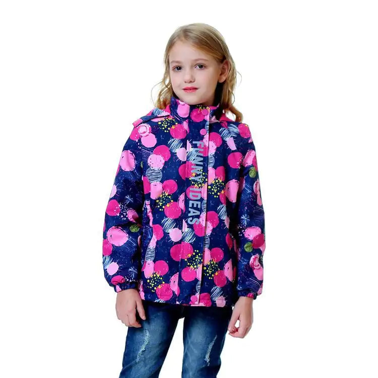 Waterproof Mid-Length Hooded Jacket for Boys and Girls
